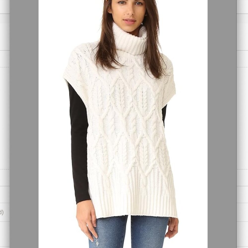 Theory Cable Knit Turtleneck Vest - Brand New!